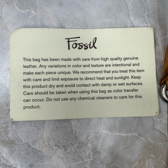 Fossil Mustard Yellow Leather Studded Shoulder Bag Key Dangle Silver Hardware - Picture 8 of 10